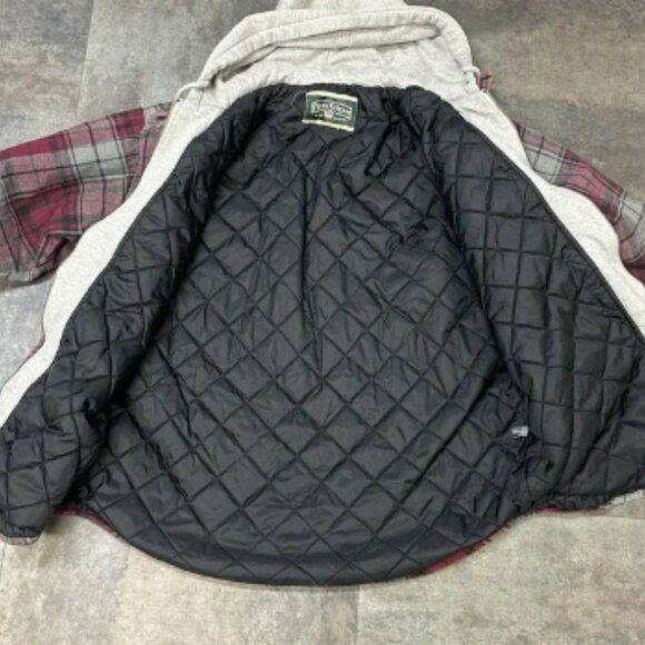 Field Stream Mens XL Flannel Sweatshirt Hoodie Jacket Full Zip Quilted Shacket - Picture 3 of 7